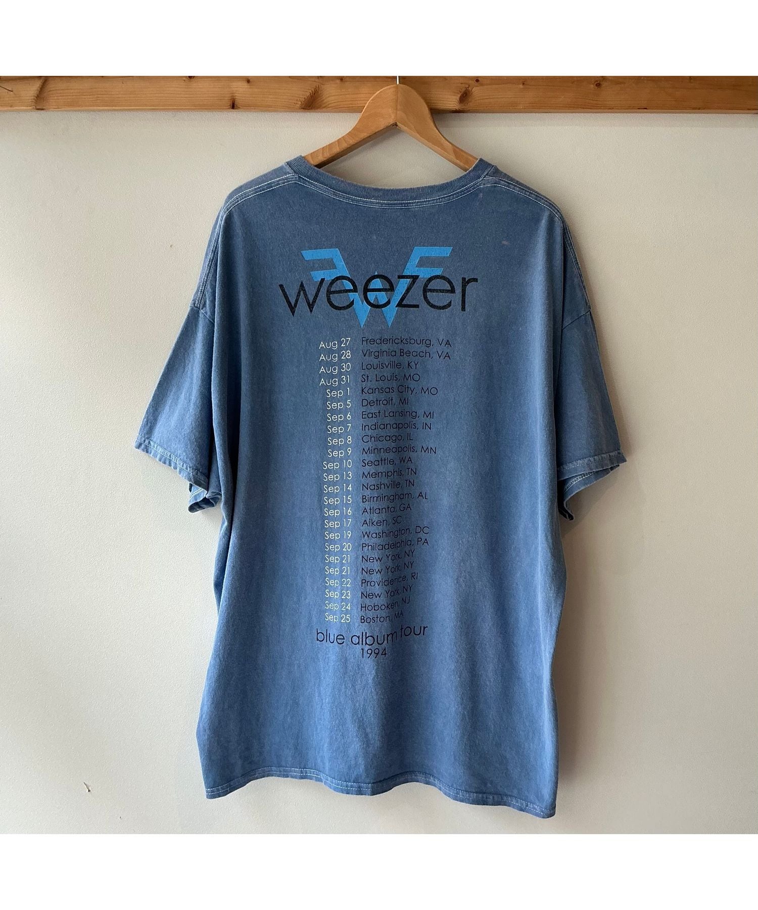 Weezer ウィーザー ヴィンテージ Tシャツ L weezer バンドTシャツ フェードTシャツ ブルー メンズ2XL ロックバンド