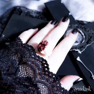 赤い宿命の薔薇リング｜KRAKEN Bubble Rose must to be red Ring