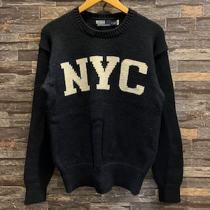 RALPH LAUREN "NYC" COTTON SWEATER NAVY