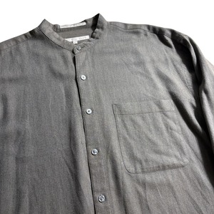 PERRY ELLIS cotton rayon band collar shirt