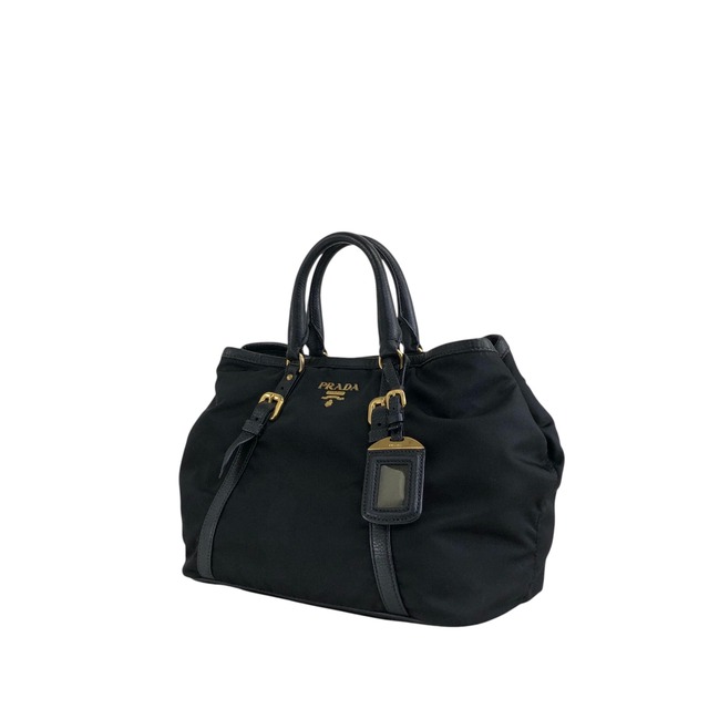 PRADA プラダ ハンドバッグ ブラック トライアングルロゴ レザー ナイロン 2way vintage ヴィンテージ オールド jun4wc