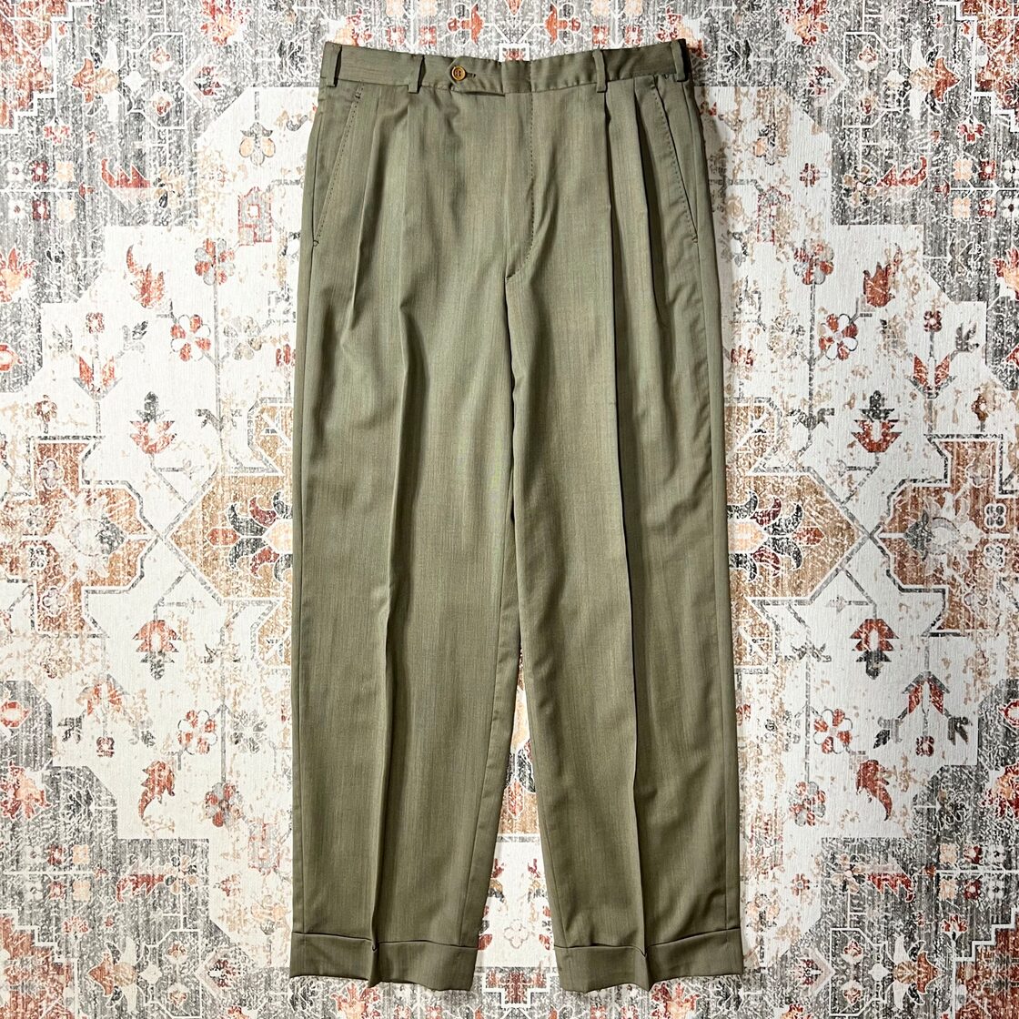 1980s Hermes homme Double Tuck Wool Trousers エルメス ウール 毛 