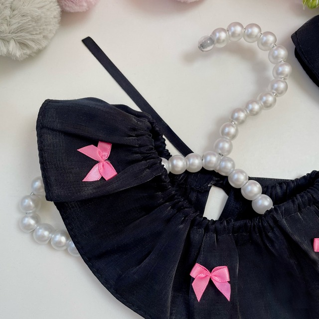 Ribbonブラックエプロン 猫 エプロン