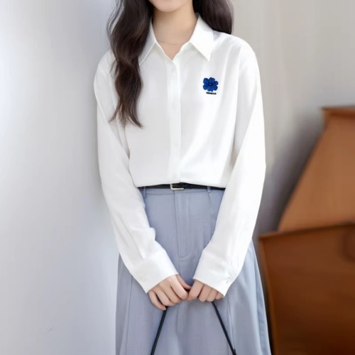 フラワー刺繍スタンダードシャツ ・75763