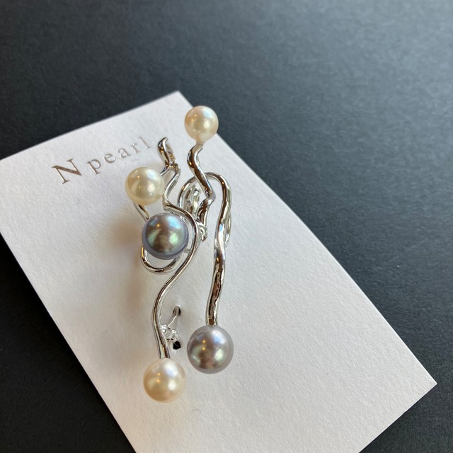 愛媛宇和島産本真珠　パールブローチ 　N pearl