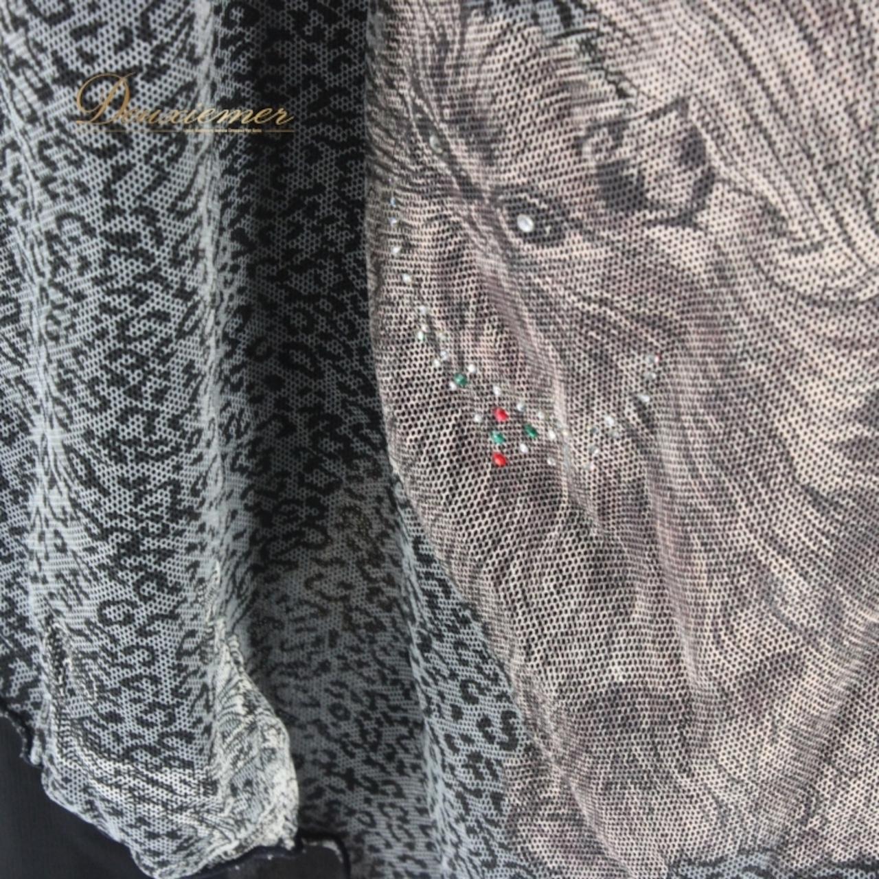 社交ダンス 衣装 スタンダード ドレス ワンピース レッスンウェア パーティドレス atelier eiko アトリエエイコ ブラック系 グレイ系 黒 ラインストーン 猫柄 おしゃれ エレガント フォーマル パーティー用 ステージ衣装 ダンスウェア ファッション フィット感 通気性 チュニック オーバーサイズ シースルー デザイン感 上品 レディース ストレッチ性 柔らかい 洗濯可