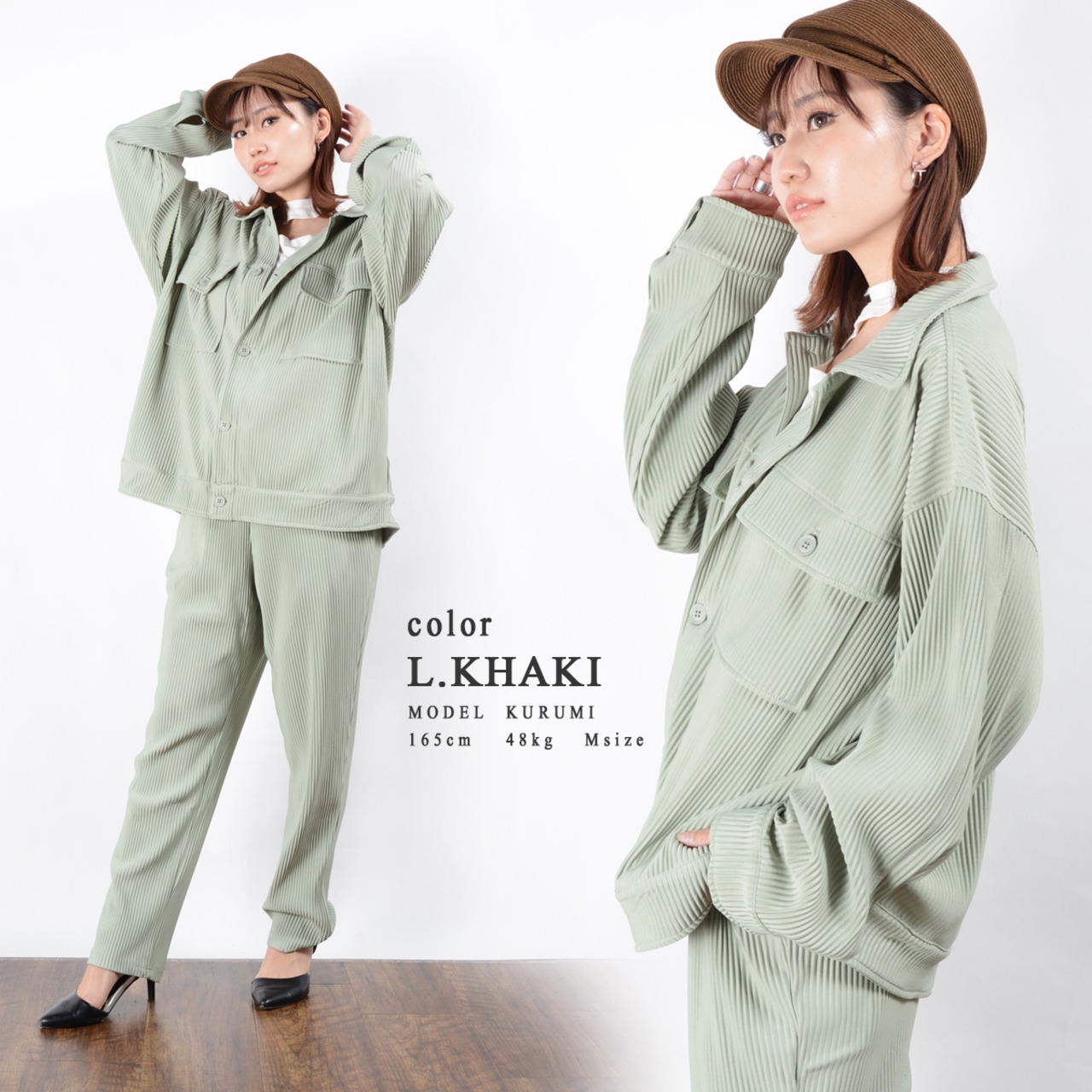 \SALE/◆プリーツ ビッグCPOジャケット◆ng-83121