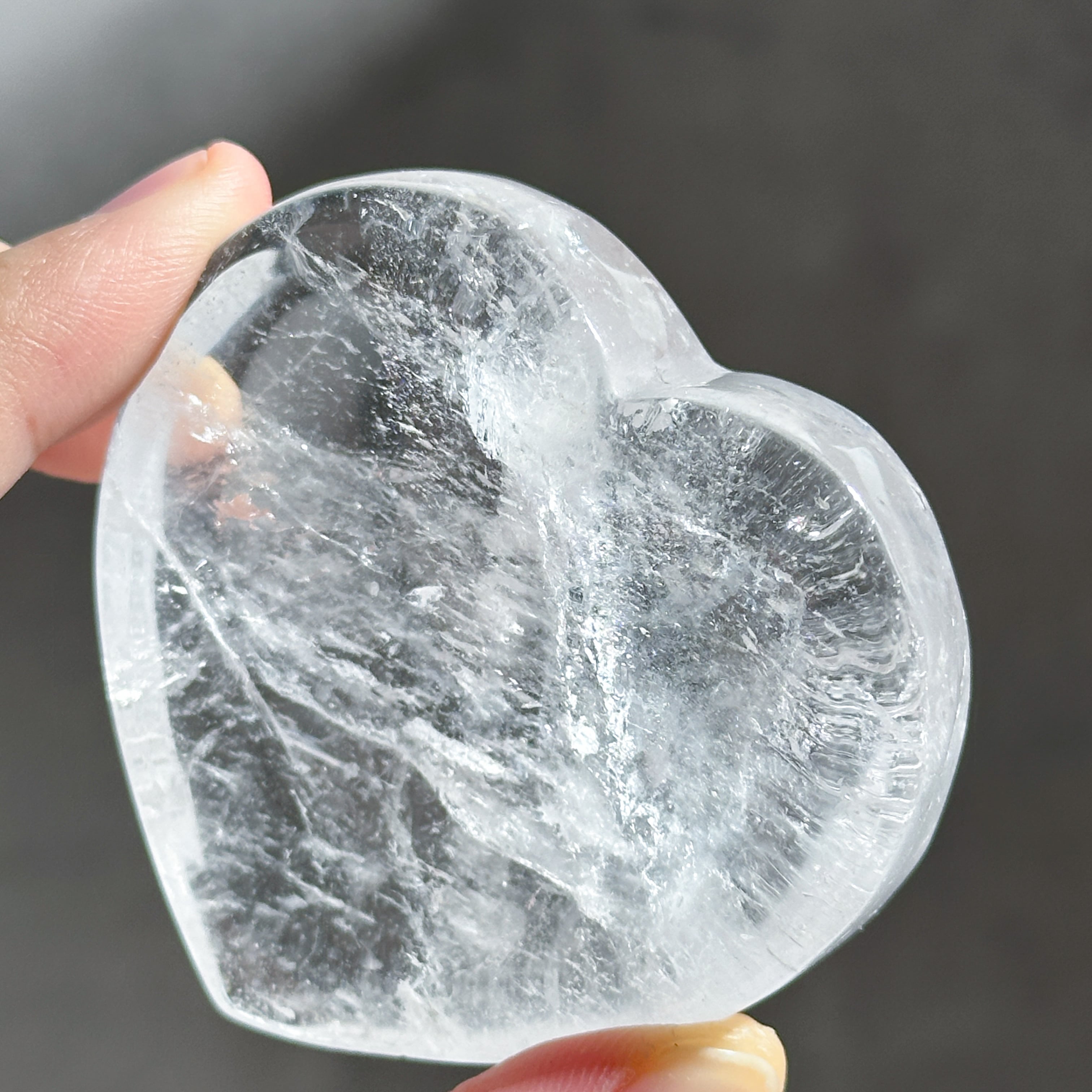 クリアクォーツハート型のうつわ 52◇ Clear Quartz ◇ 天然石・鉱物