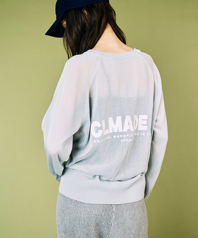 ロゴVネックシアーニットTOPS (L/BLUE)　CQ-49014