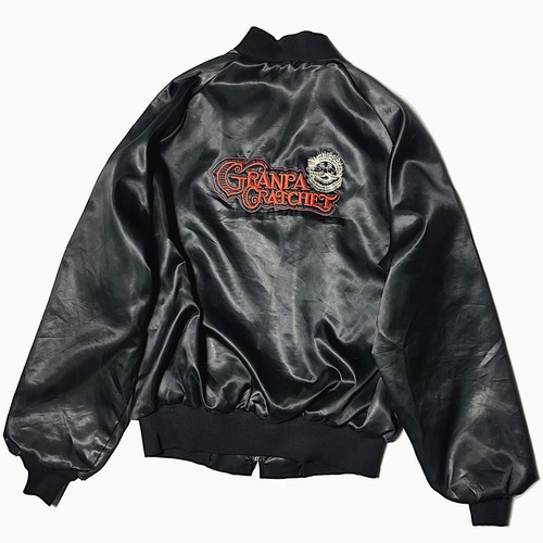 Vintage 70～80's【King Louie】"GRANPA CRATCHET" Satin Jacket
