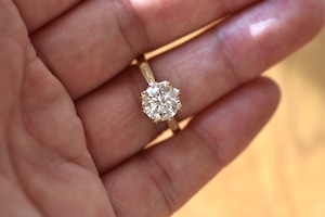 ラボダイヤモンド【Solitaire】2ct エンゲージリング  10K/18K    YG/PG/WG 【受注生産】