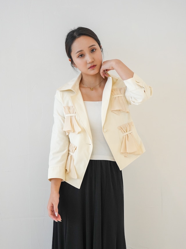 CELINE White Vintage Design Jacket