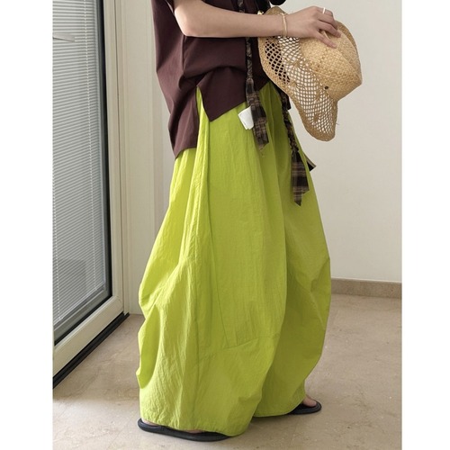 Lime Flow Lantern Pants  I25149