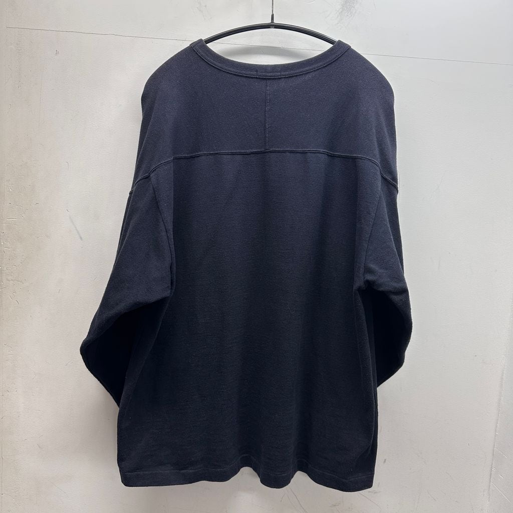 COMOLI コモリ 23SS フットボールTシャツ ロンT X01-05005 ネイビー