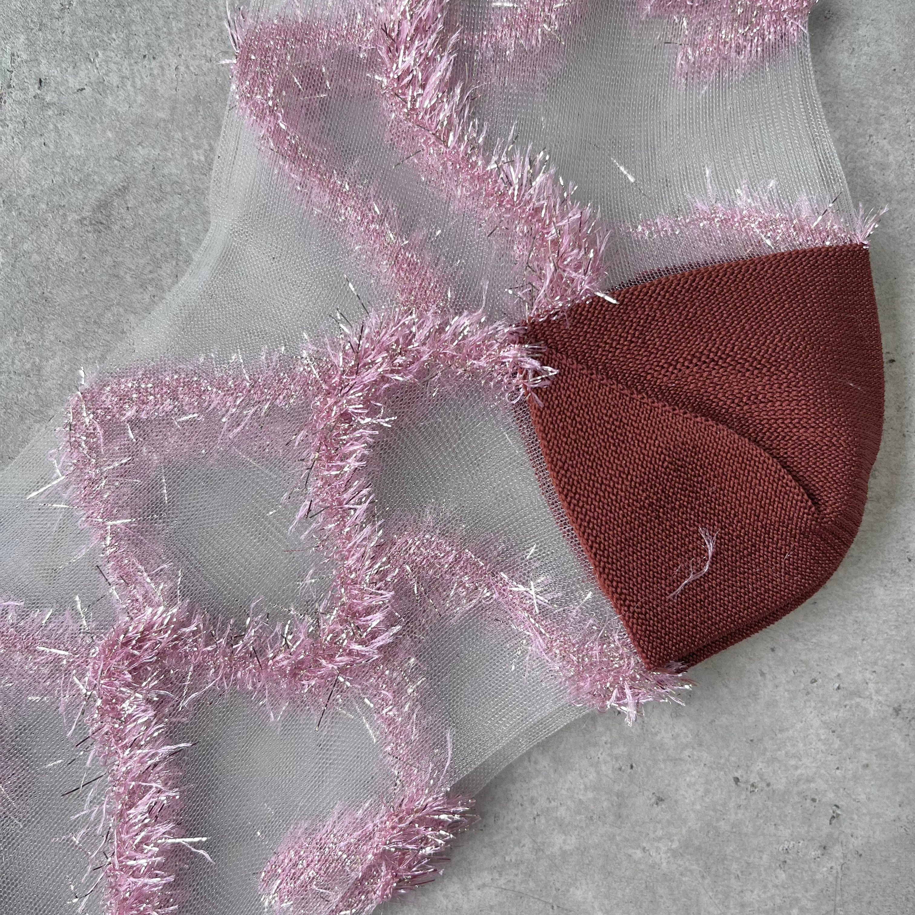 TRICOTÉ /【23-25cm】lame lined sheer socks TR61SO033