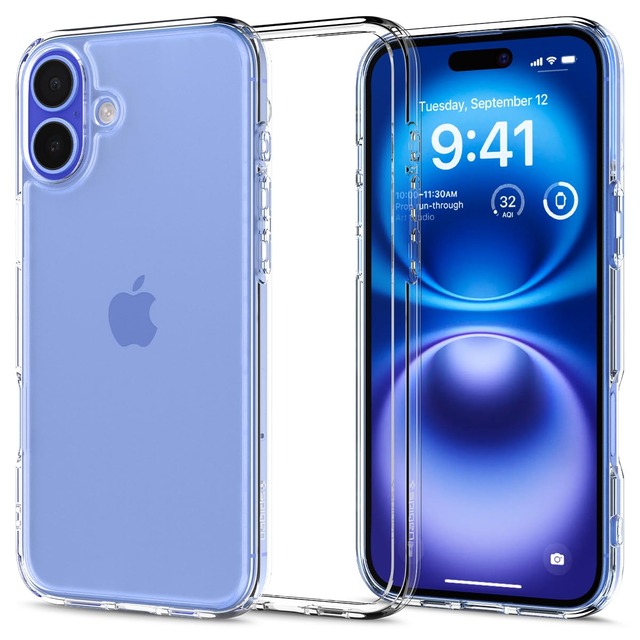 Spigen 【創業18年の技術力】iPhone 16 ケース クリア 耐衝撃 ストラップホール 黄変防止 バンパー 米軍MIL規格 ウルトラ・ハイブリッド ACS08197 (クリスタル・クリア)