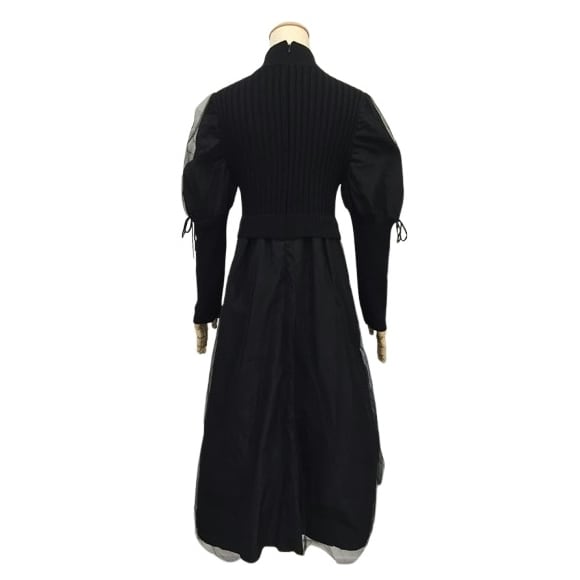 スーパービューティー ワンピース レイヤード風 タフタ ニッ トワンピ