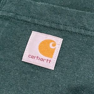 【Carhartt】2XL ビッグシルエット ワンポイント LOOSEFIT ポケットTシャツ ポケT カーハート ディープグリーン 半袖 夏物 US古着