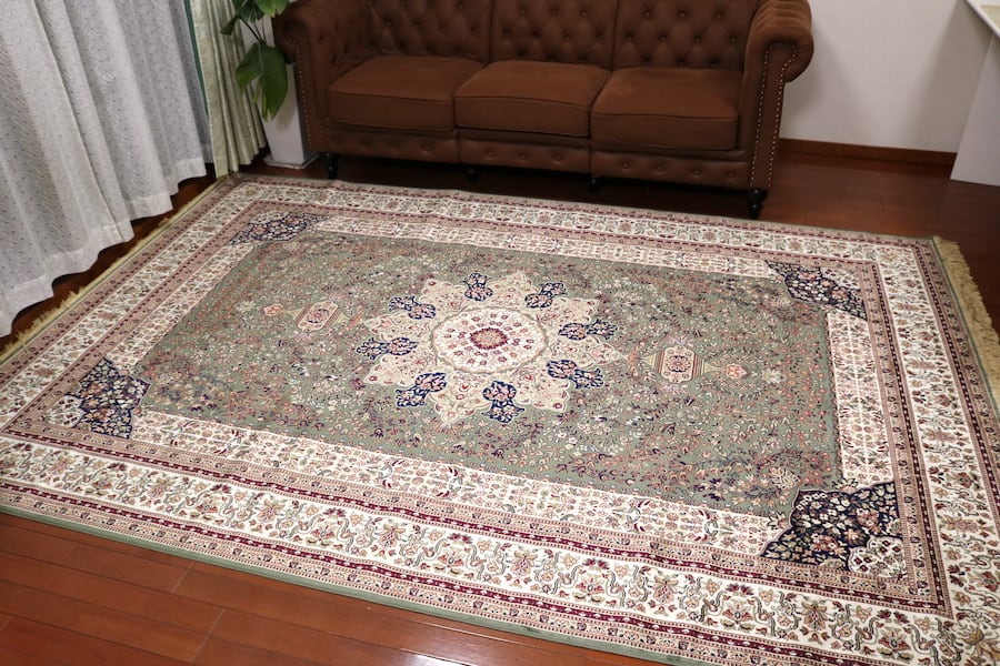 ペルシャ柄絨毯 200×290 新品未使用 ラグ カーペット ゴールド 訳あり ペルシャ柄絨毯 200×290 新品未使用 6畳 大判ラグ カーペット 訳あり