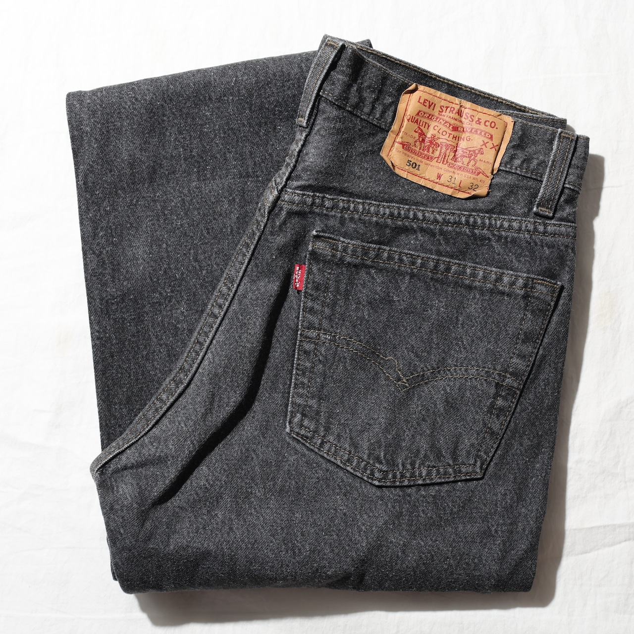 美品 31×32 Levi’s 501 USA 93年 先染めブラックデニムパンツ リーバイス