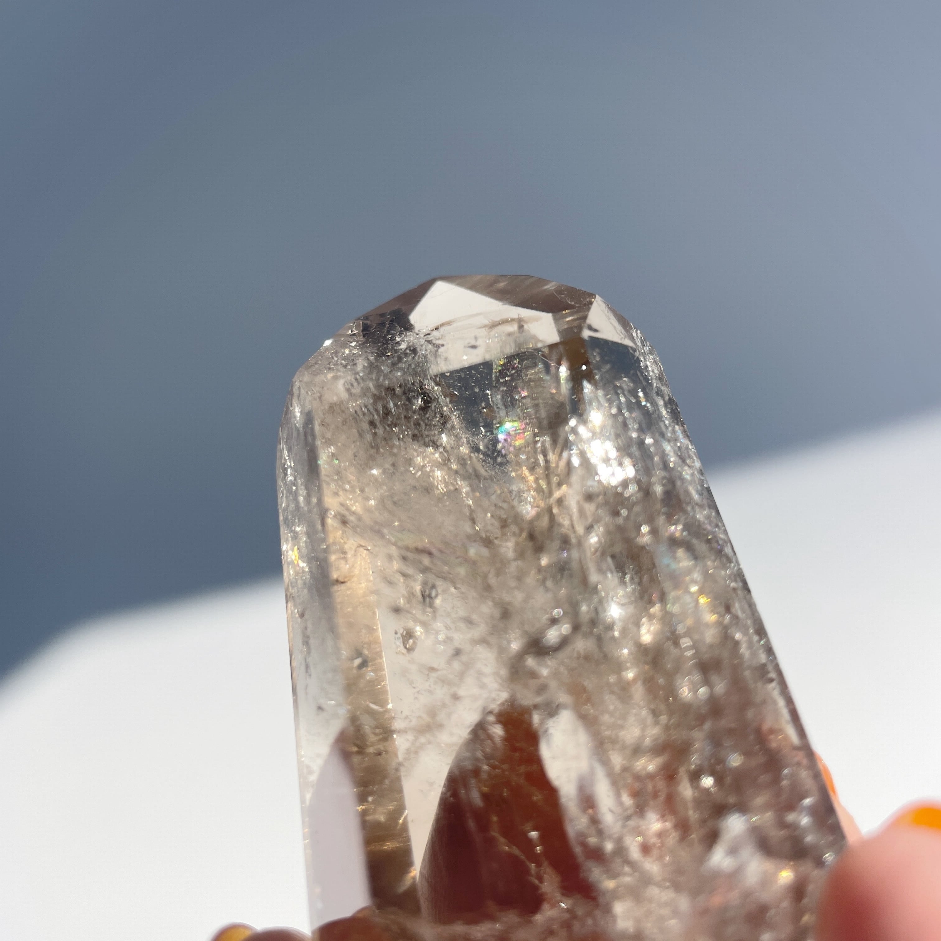 虹入り◎スモーキークォーツ タワー23◇Smoky quartz Tower◇天然石