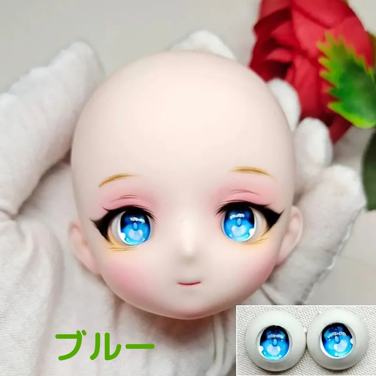 ゆめかわ♡♡♡✨カスタムアイシードール✨ツヤ黒髪✨ガラスアイ ゆめ