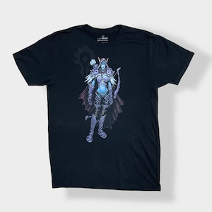 【LOOTWEAR EXCLUSIVE】企業系 Tシャツ t-shirt ブリザード エンターテイメント ゲーム 開発会社 Blizzard Entertainment プリント イラスト キャラクター スカル ゲームキャラ 半袖 黒 LARGE us古着