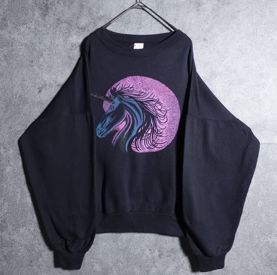 EURO Black Unicorn Print Design Sweat