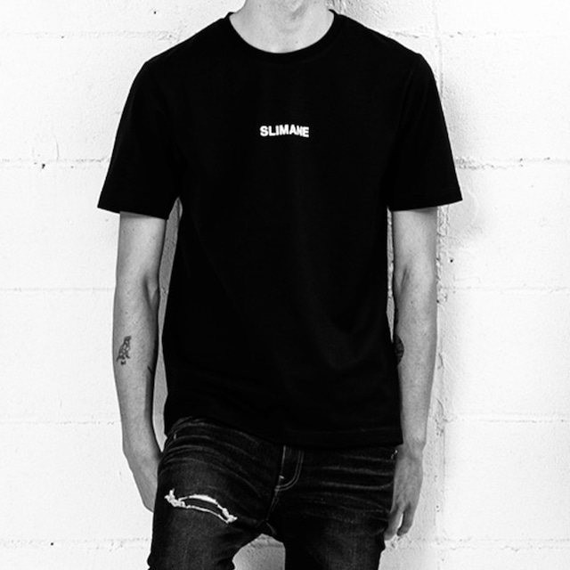 SLIMANE LOGO T-SHIRT / BLACK / SLM-T01
