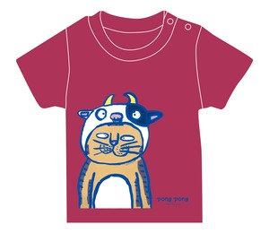 キッズTシャツ2021「トラミがうしをかぶっている」／ピンク