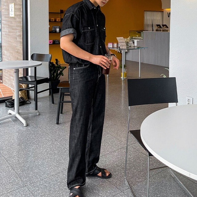 ブラックデニムシャツ　（別売りでセットアップのパンツあり）　MT0080436