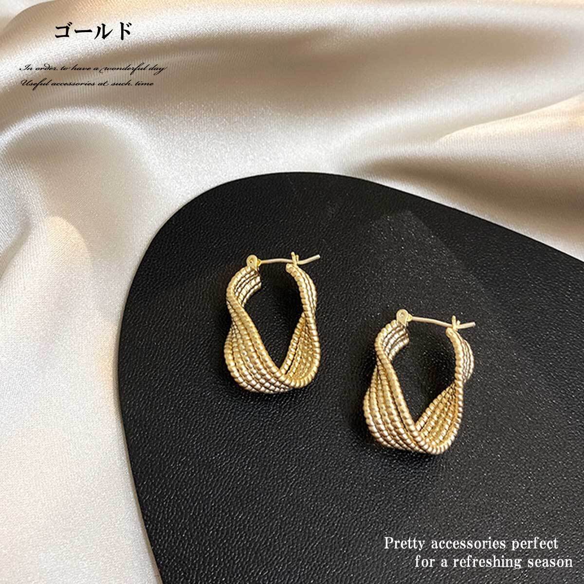 レディース ピアス レディースピアス ツイストメタルピアス メタル  