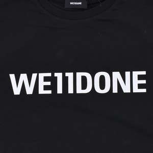 【WE11DONE】WHITE WOMENS CROPPED SHORT-SLEEVED T-SHIRT