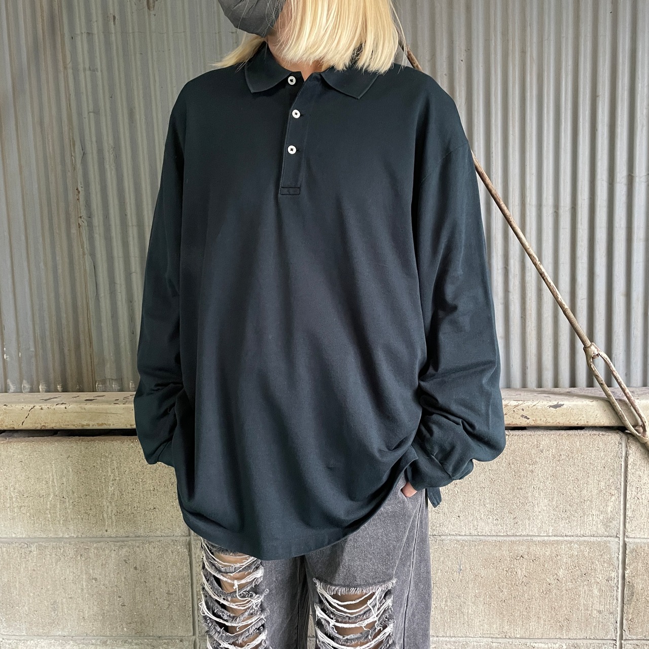 90年代 POLO GOLF Ralph Lauren ラルフローレン 無地 鹿の子 長袖 