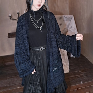 2wayシルエット羽織クロスガウンカーディガン(ruf_02668)