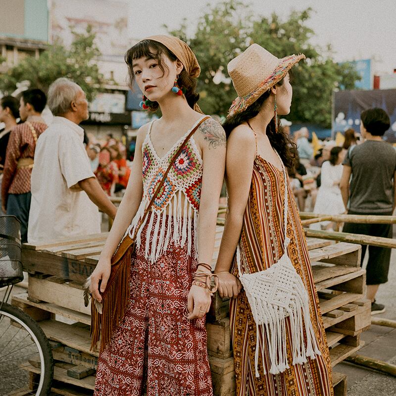 ボヘミアンエスニックスタイルの手織りスリングテルトップカラーベストを身に着けているドリームホースタイ旅行 ドリームホーストラベル婦人服54677446648