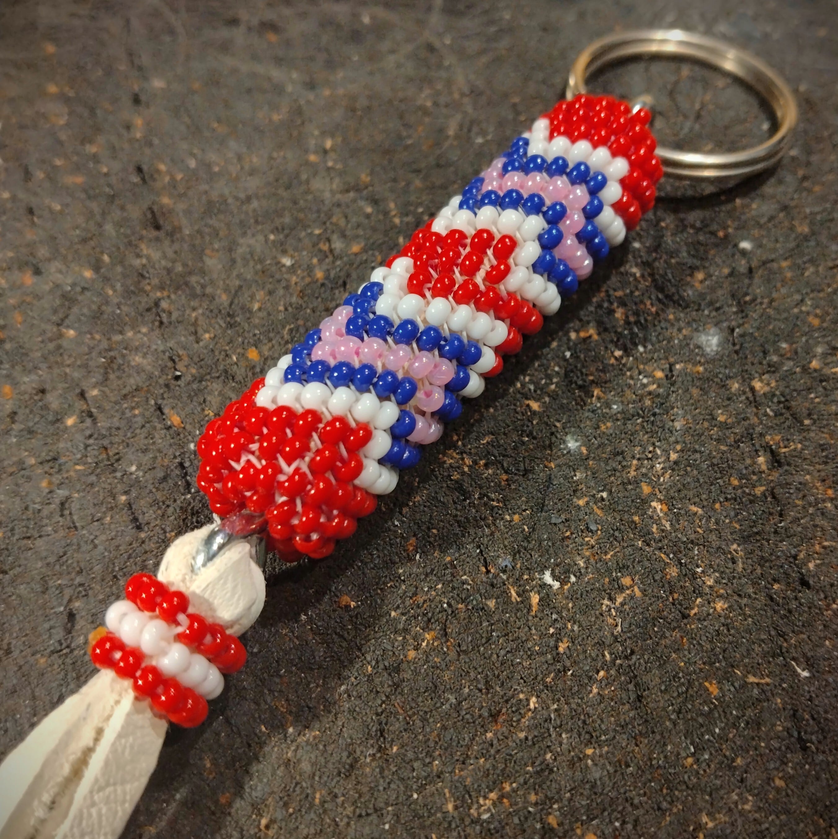 Navajo Peyote Stitch Key Chain / 4800yen / 赤 / ナバホ族 / ぺ