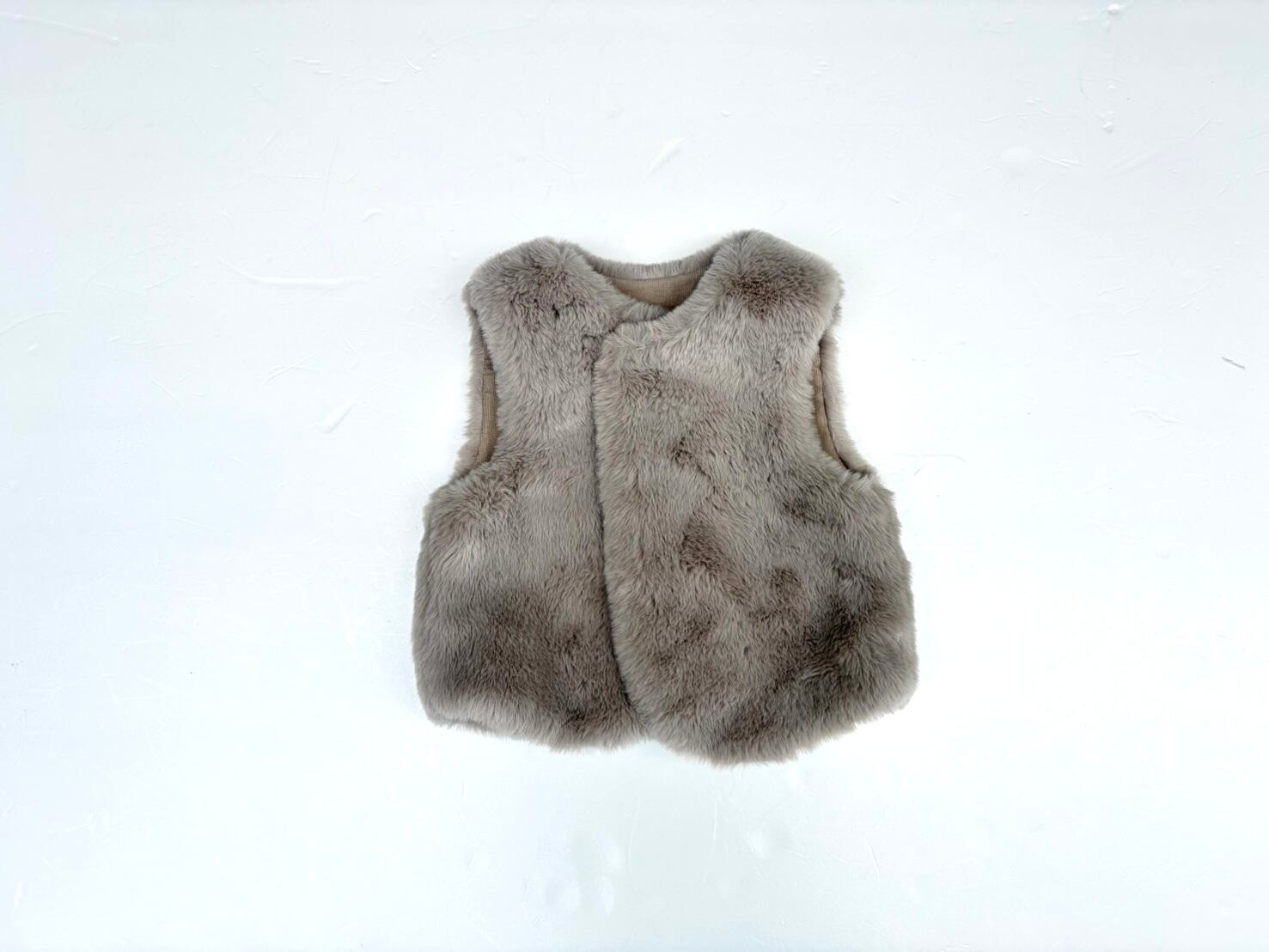 【26AW】mimipoupons(ミミプポン)リバーシブルベストGRAY 18m、24m