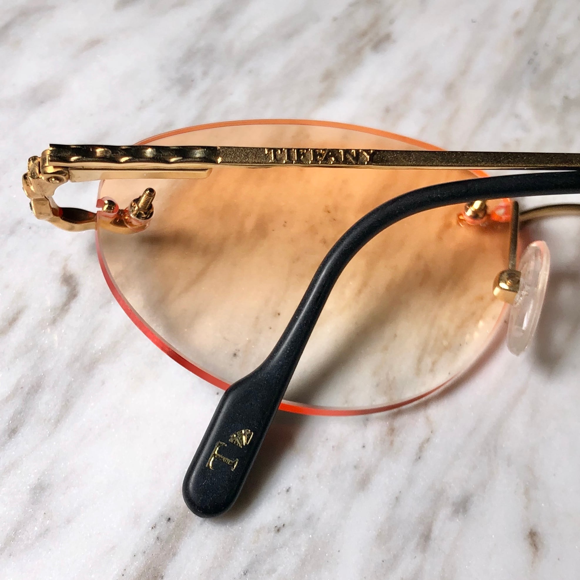 vintage TIFFANY LUNETTES 23k gold plated deadstock glasses  