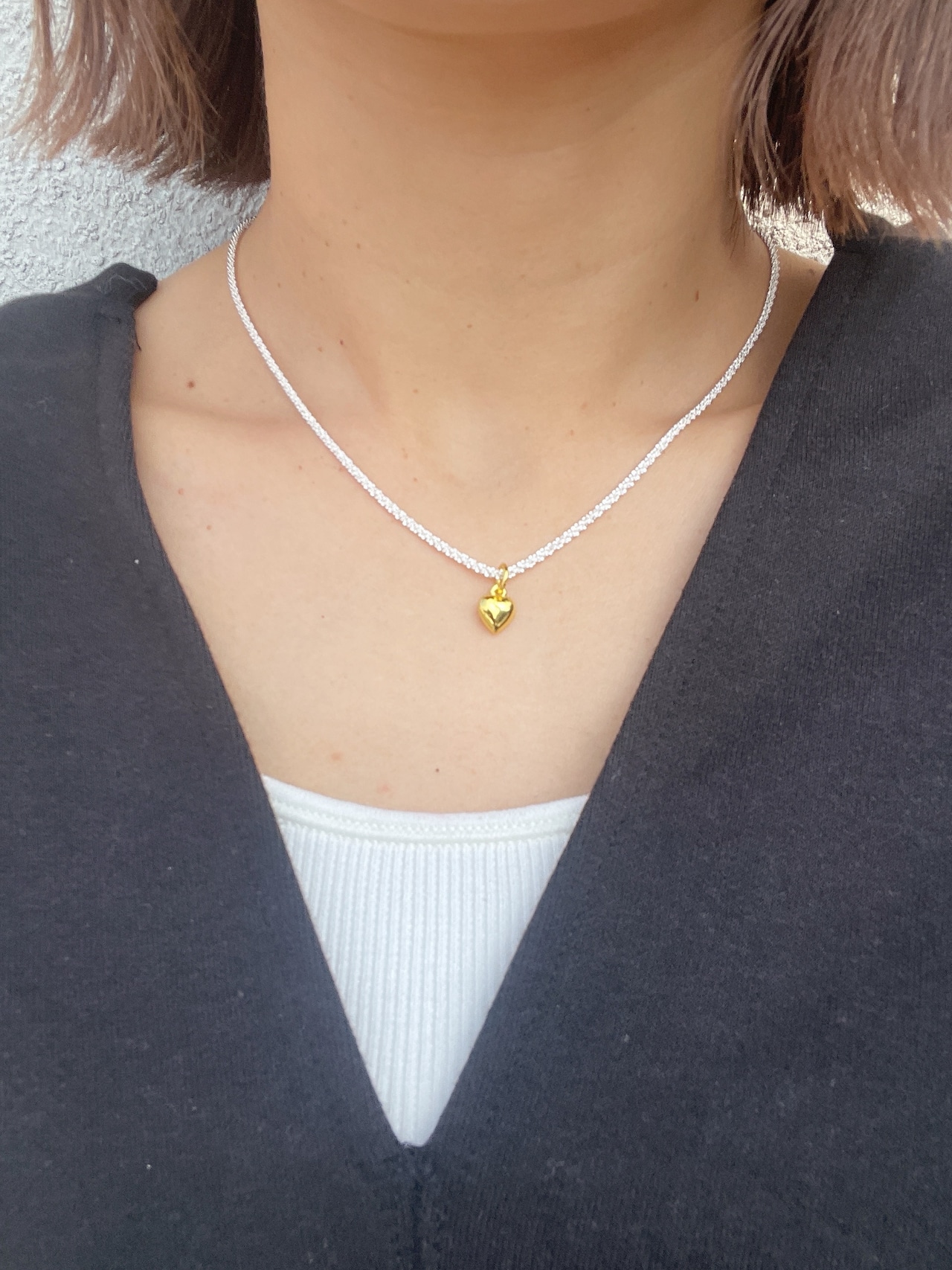 ブロックハートネックレス