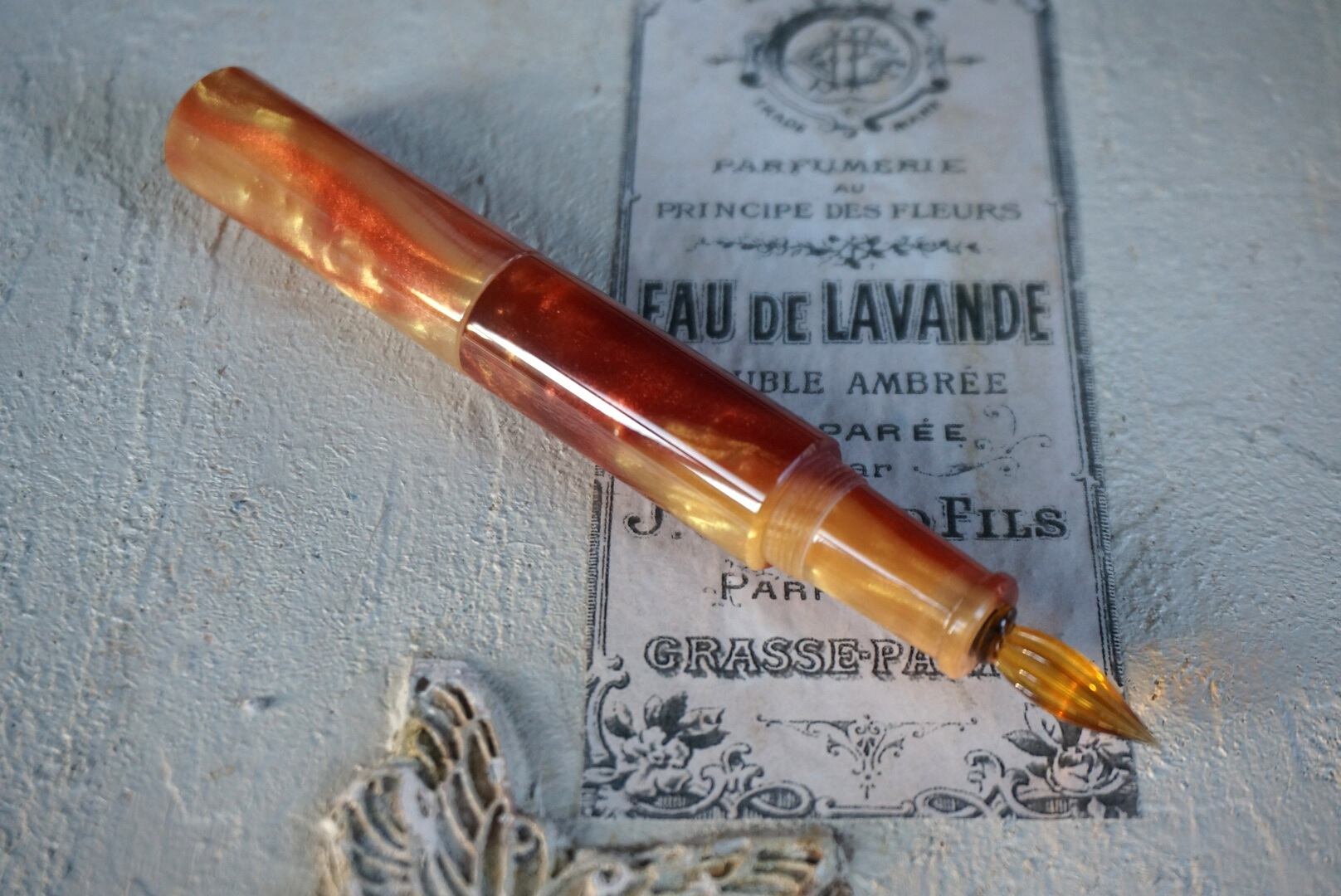 シュクルガラスペン Banana Brulee (カラーガラスペン先