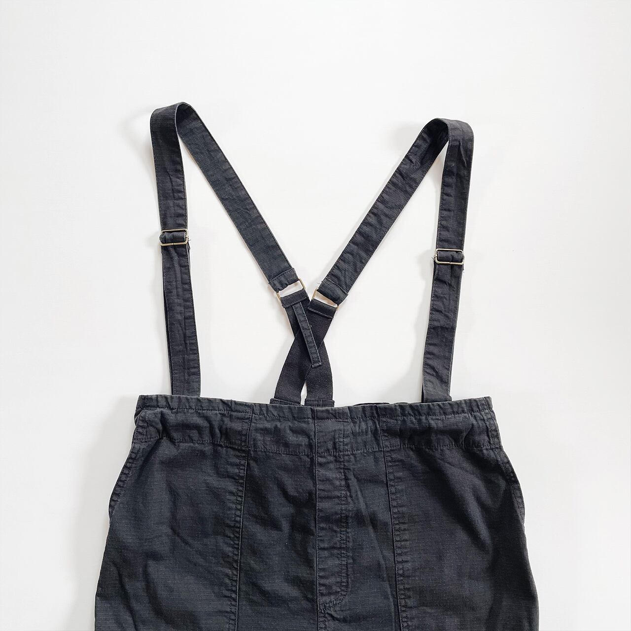 Ripstop suspenders pants (black)