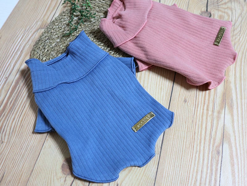【SALE】フリルハイネックニット XS ~ XL 2color / 犬服 犬の服 小型犬 中型犬 大型犬 ドッグウェア top21