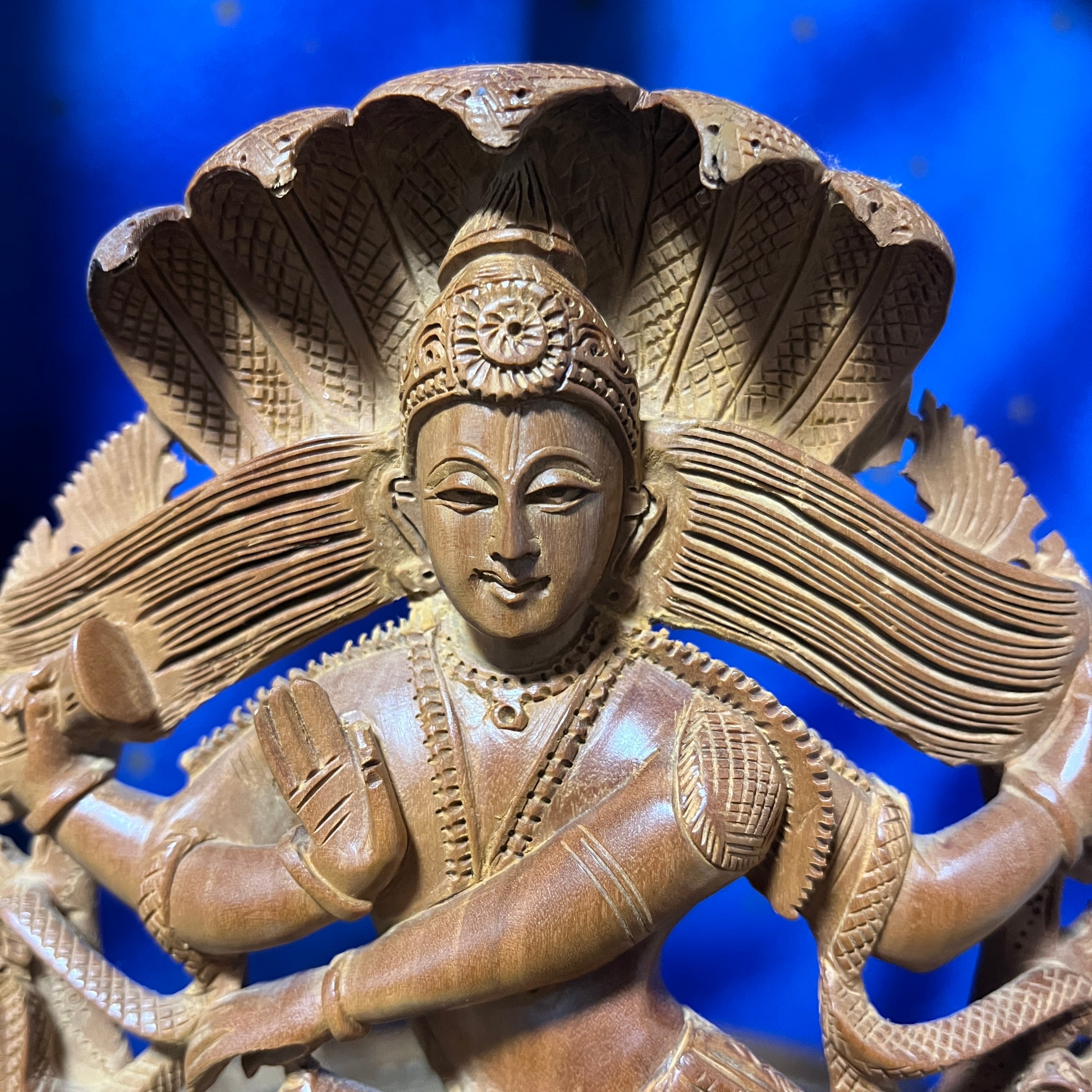 インド老山白檀ミニ精細彫刻西方三聖三開仏(高さ約7cm) 白檀や