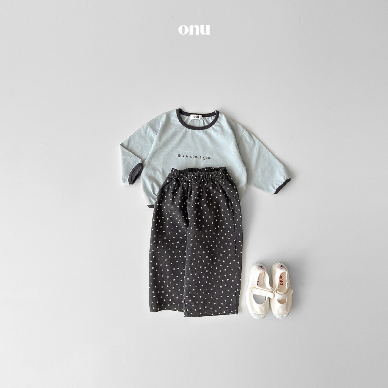 ONU 26/SS Basic Rib-Trim T-Shirt