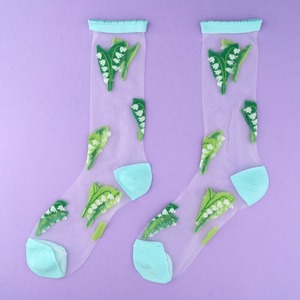 «sold out» Coucou Suzette Lily of the Valley Sheer Socks ククシュゼット