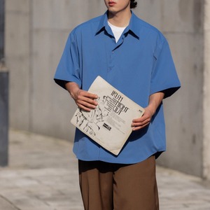 カラーシンプルドレープシャツ　0694