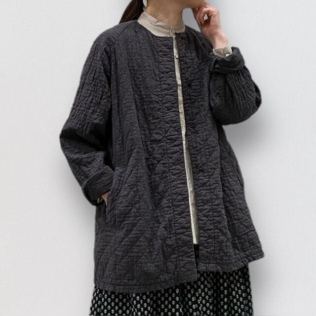 メゾンドソイルのキルティングコート maison de soil コットンシルク