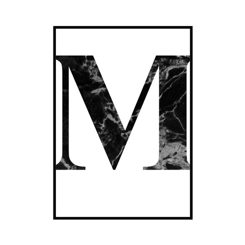"M" 黒大理石 - Black marble - ALPHAシリーズ [SD-000514] A2サイズ ポスター単品