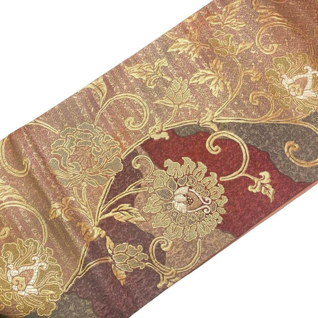 袋帯 西陣 いづくら 煌びやかな花唐草模様 金糸 O-4028 | リユース着物  